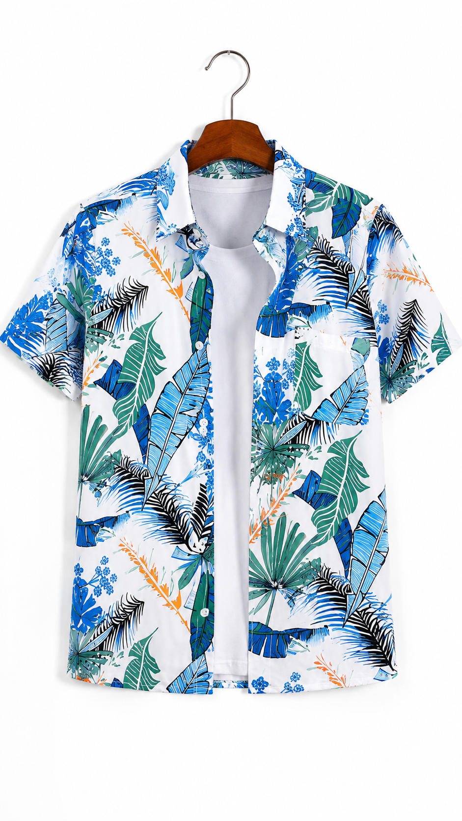 Coastal Banana Leaf ファミリー マッチング トップス — ボタンアップ シャツ