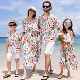 Family Matching Hawaiian Shirt and Floral Dress-Family Matching-dresslikemommy.com