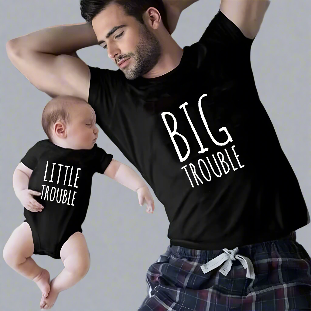 Father & Baby Matching "Big Trouble" and "Little Tr... DLM Dress — free download