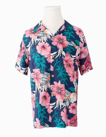 Detail image of family matching matching sets with blue floral print