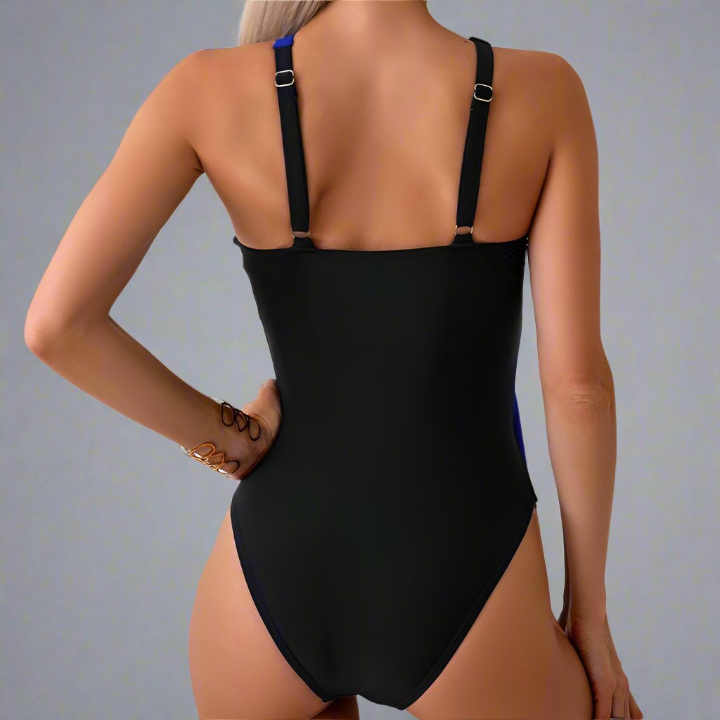 Mommy & Me" Vibrant Duo-Tone One-Piece Swimsuit with Ring Accent Family Matching Swimwear Collection-dresslikemommy.com