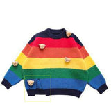 Parent-Child Rainbow Bear Autumn Sweater-Sweaters-dresslikemommy.com