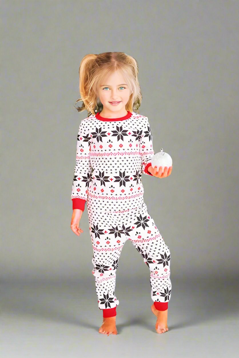 Matching Family Christmas Pajamas - Snowflake Nordic Holiday PJ Set for All Ages