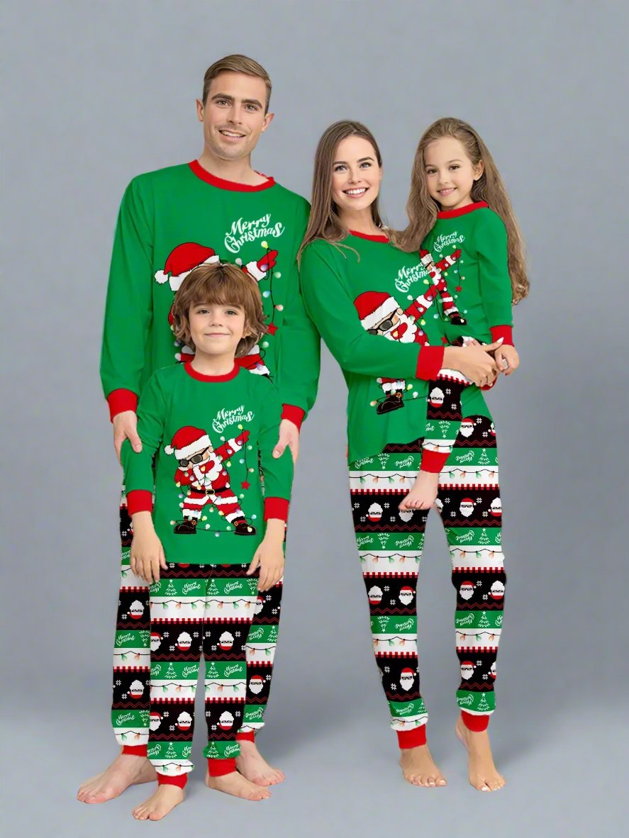 Family Christmas Pajamas – Festive Dancing Santa Matching Holiday Set ...