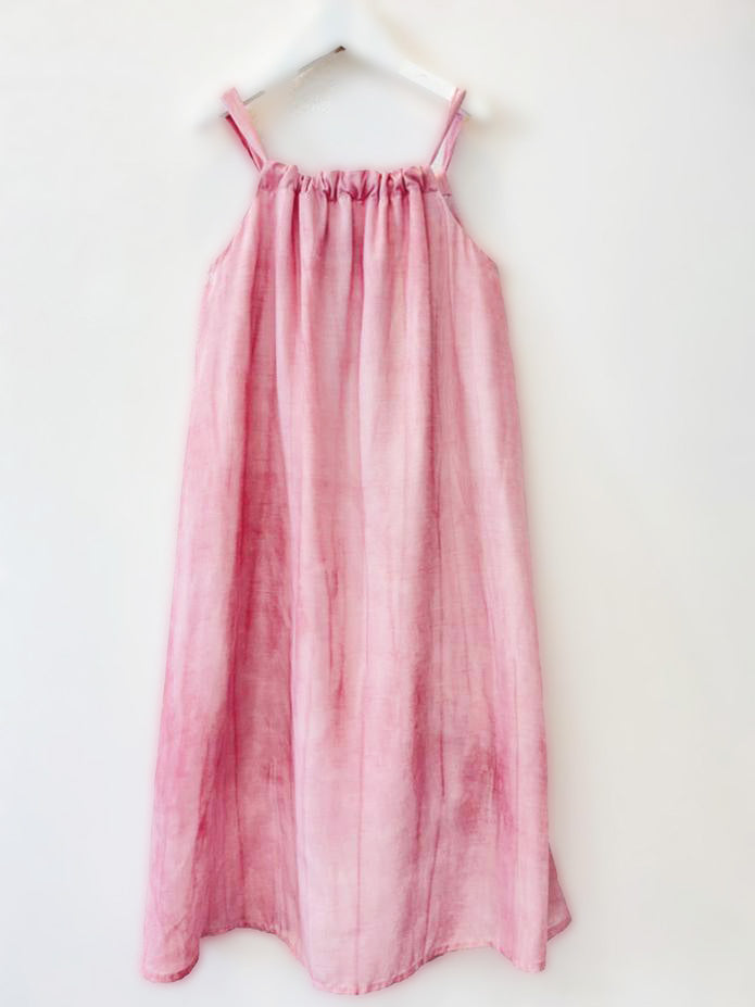 Matching pink sundresses for mommy and daughter with floral accents