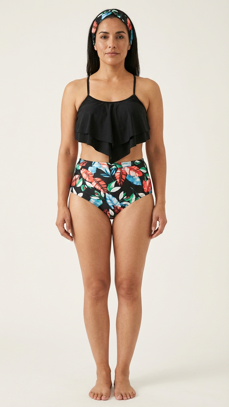 Alternate image of mommy and me bikini sets with ruffle sleeve - matching swimsuit for family