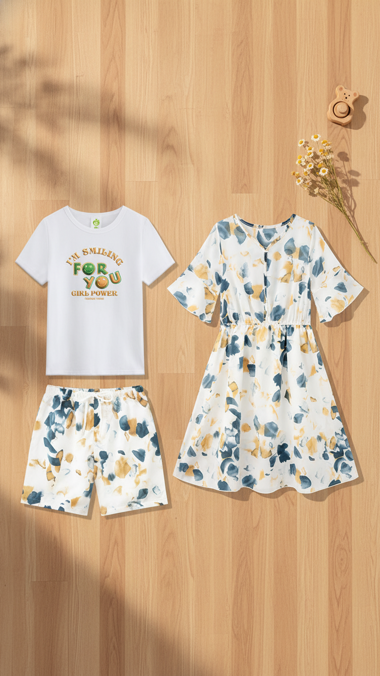 Additional image of family matching matching sets with floral print