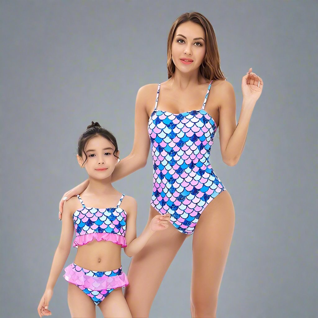 Matching Mermaid Scale Print Bikini dresslikemommy