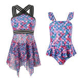 Matching Mommy and Me Two-Piece Tankini Swimsuit Set-Swimsuits-dresslikemommy.com