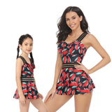 One-Piece Swimsuit with Swim Skirt for Women and Girls-Swimsuits-dresslikemommy.com