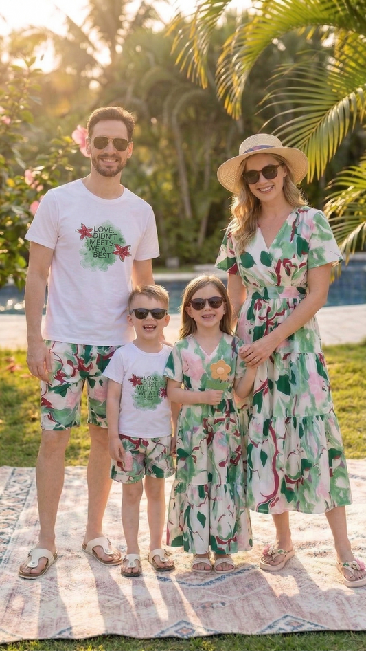 Product image of family matching matching sets with floral print - matching swimsuit for family
