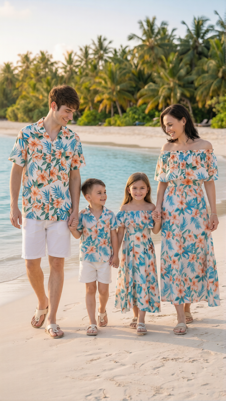 Product image of family matching matching sets with floral print