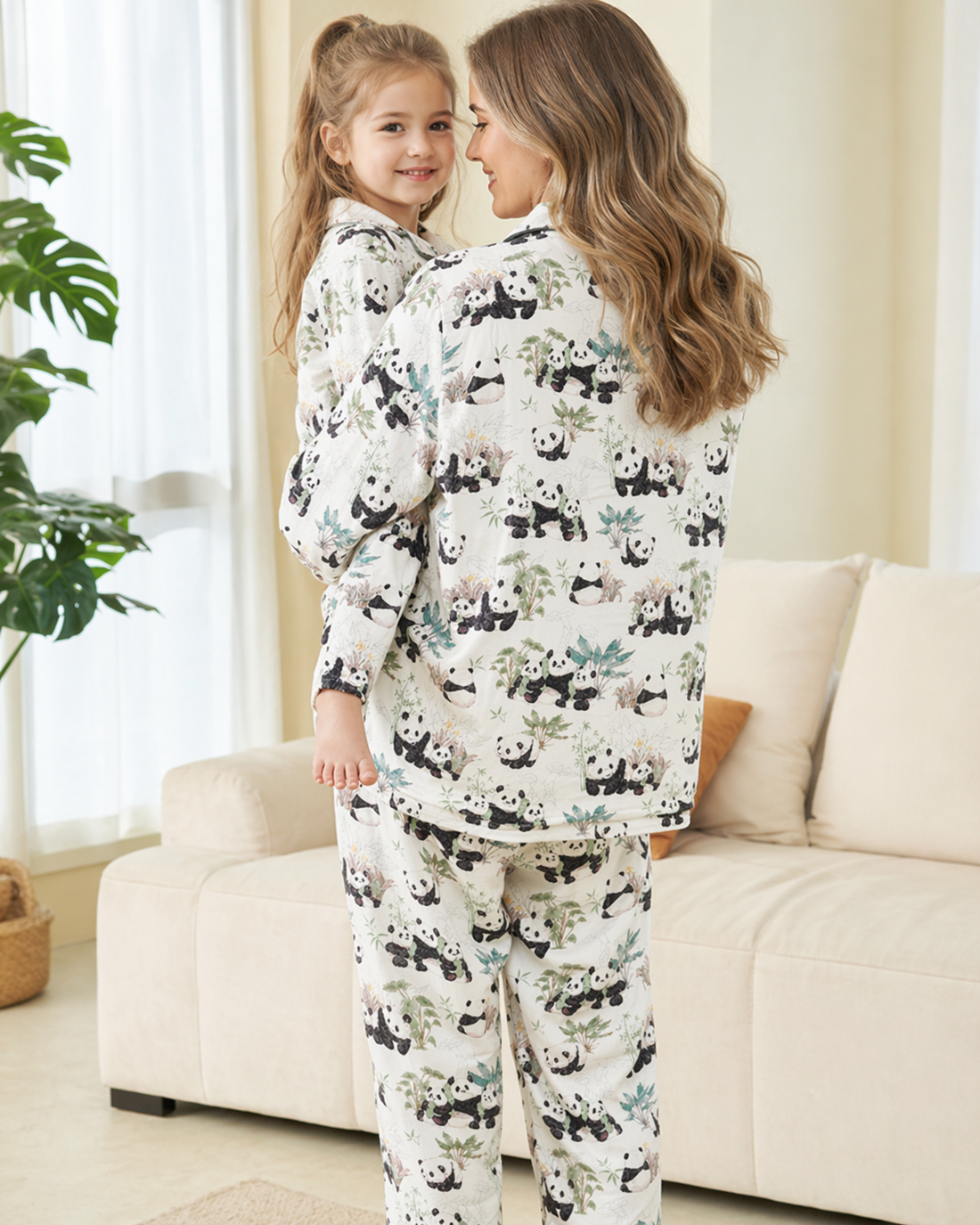 Bamboo Garden Panda Mommy and Me Pajamas — Long-Sleeve Set