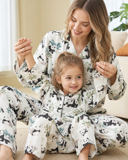 Bamboo Garden Panda Mommy and Me Pajamas — Long-Sleeve Set