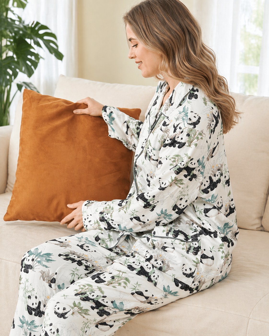 Bamboo Garden Panda Mommy and Me Pajamas — Long-Sleeve Set