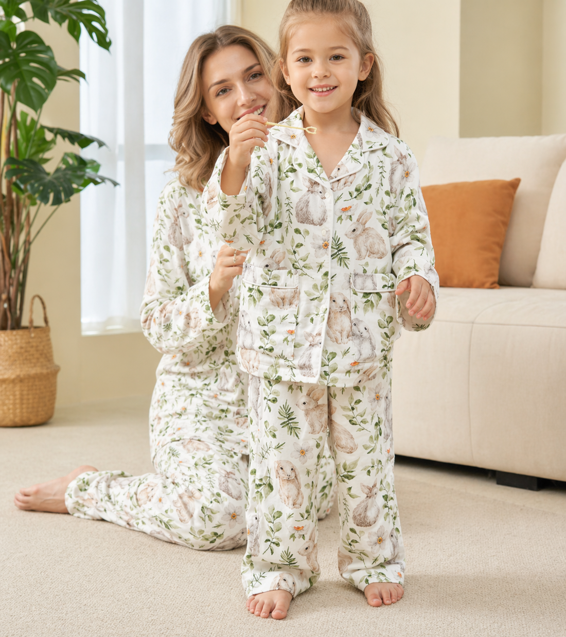 Peter Rabbit Gauze Mommy and Me Pajamas — Long-Sleeve Set