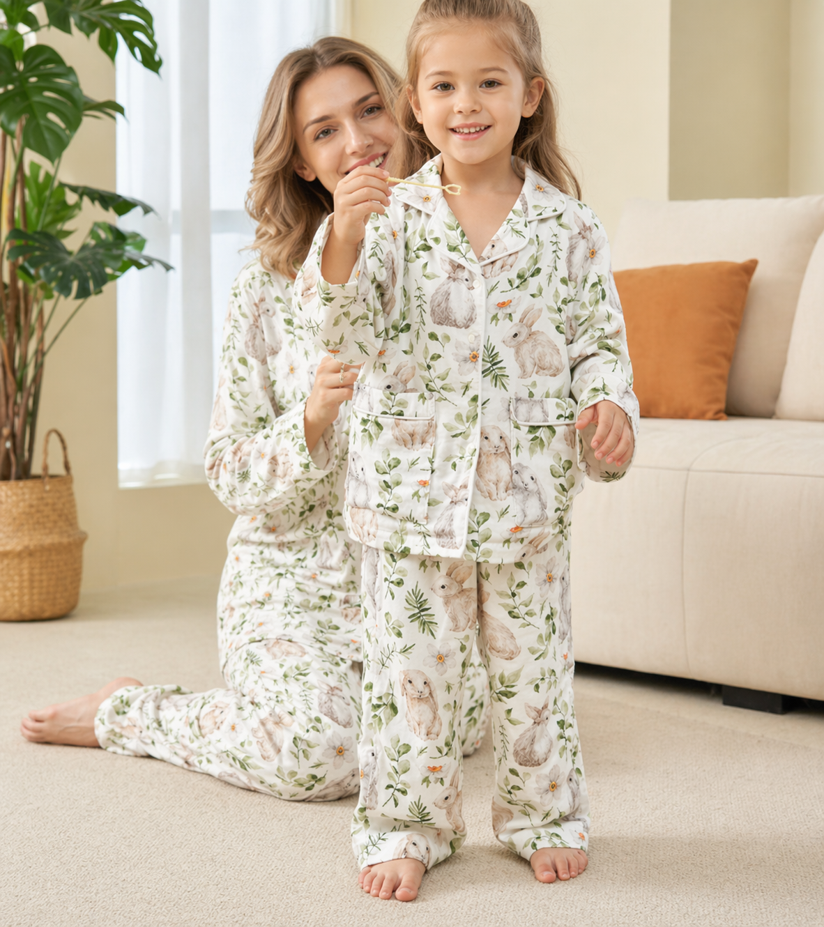 Peter Rabbit Gauze Mommy and Me Pajamas — Long-Sleeve Set