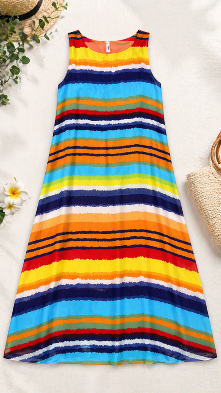 Passendes Familienset mit Regenbogenstreifen – Kleid und Hemd