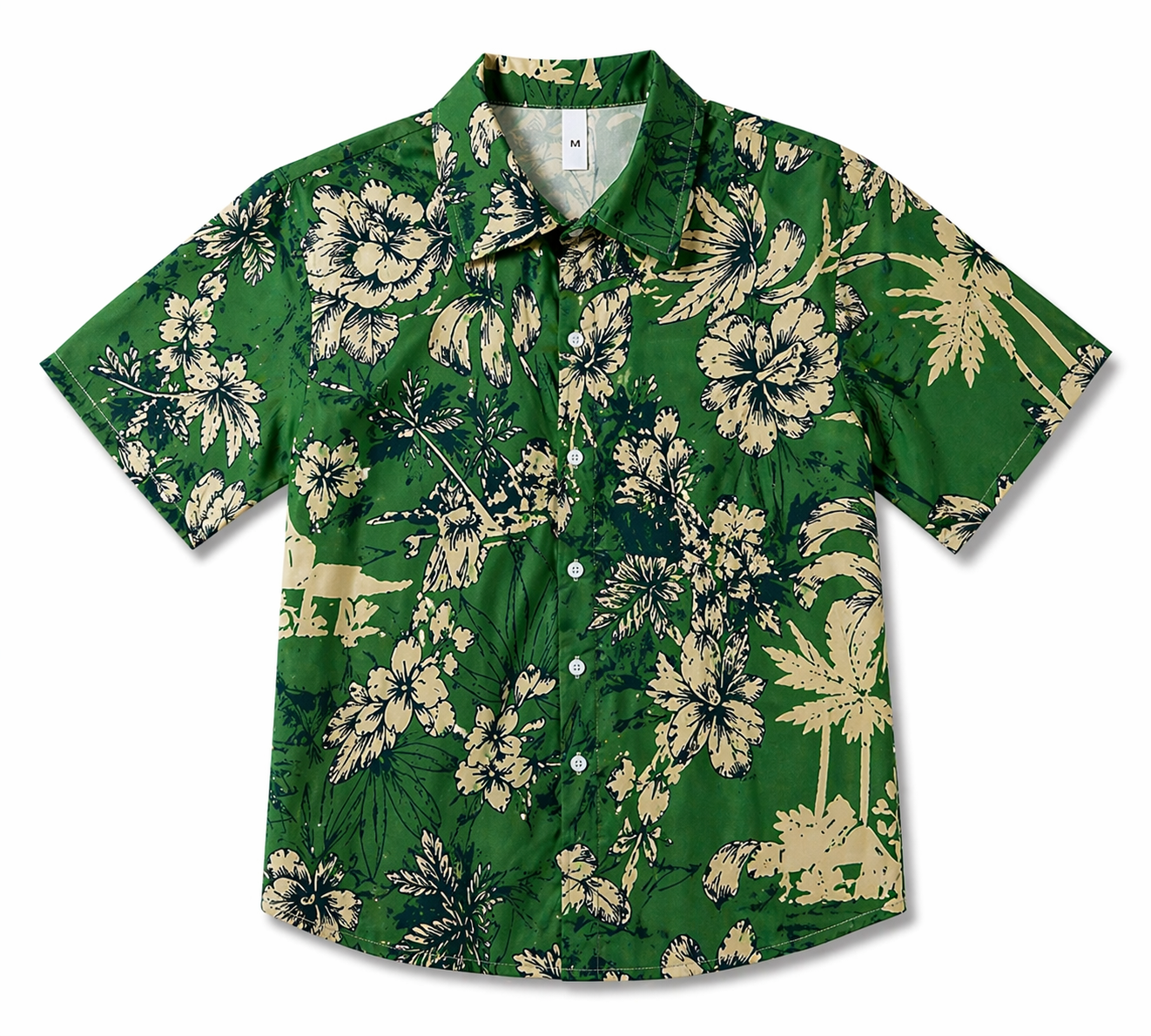 Bijpassende set voor de familie Green Palm Safari - Jurk en korte broek