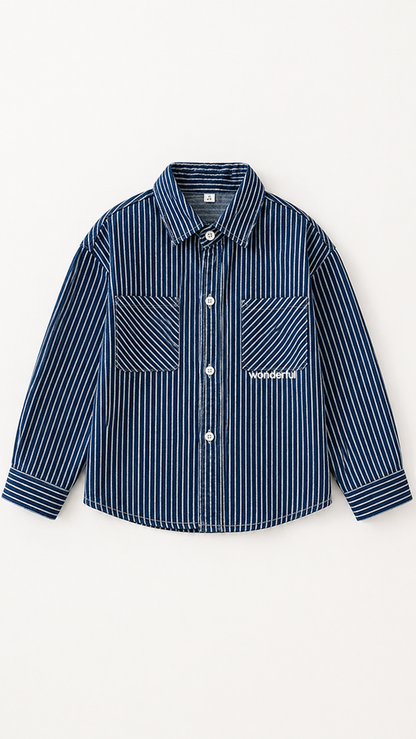Blue Stripe Perheen yhteensopivia toppeja - Button-Up-paita