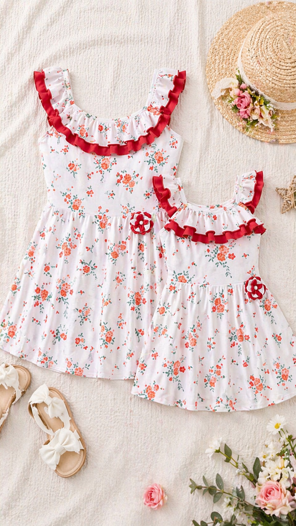 Blush Garden Mommy and Me -uimapuvut - Ruffle-uimamekko