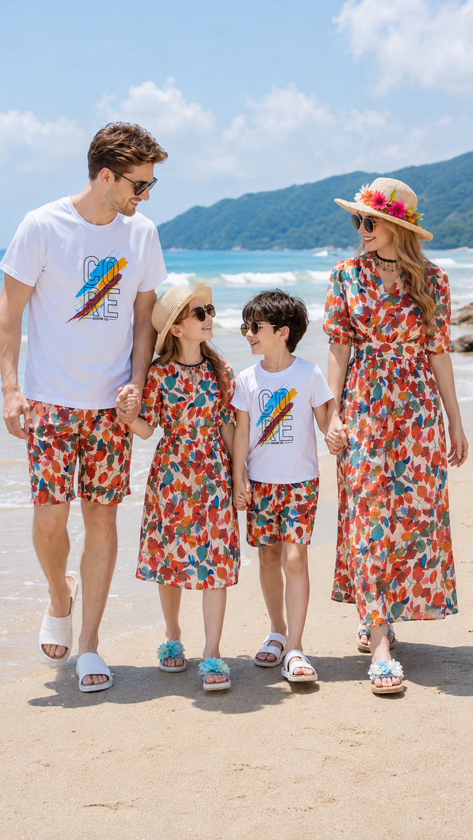 Conjuntos de playa tropicales con estampado de hojas coloridas para verano... | DLM