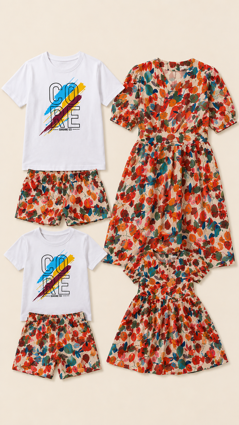 Conjuntos de playa tropicales con estampado de hojas coloridas para verano... | DLM