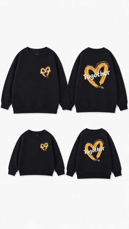 Passende Pullover für die Familie „Together Heart“ – Rundhalsausschnitt Tops