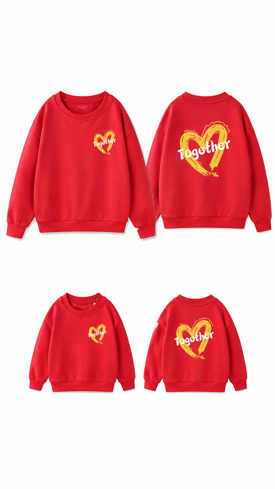 Passende Pullover für die Familie „Together Heart“ – Rundhalsausschnitt Tops