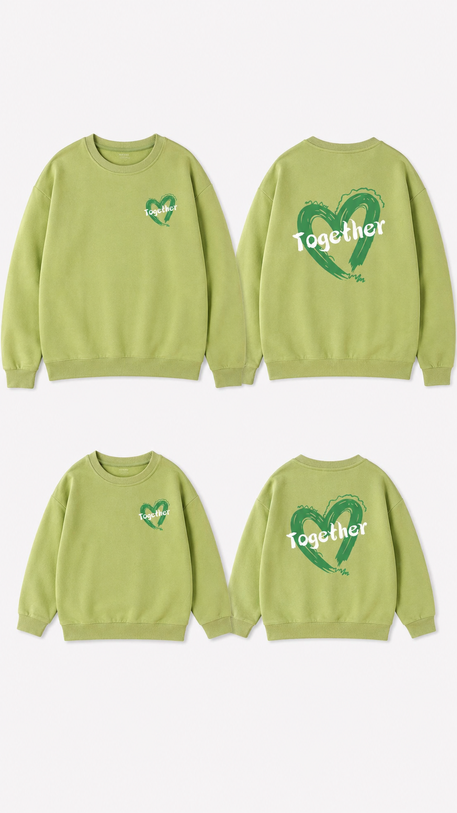 Passende Pullover für die Familie „Together Heart“ – Rundhalsausschnitt Tops