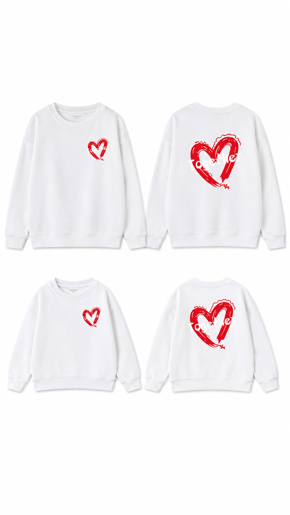Passende Pullover für die Familie „Together Heart“ – Rundhalsausschnitt Tops