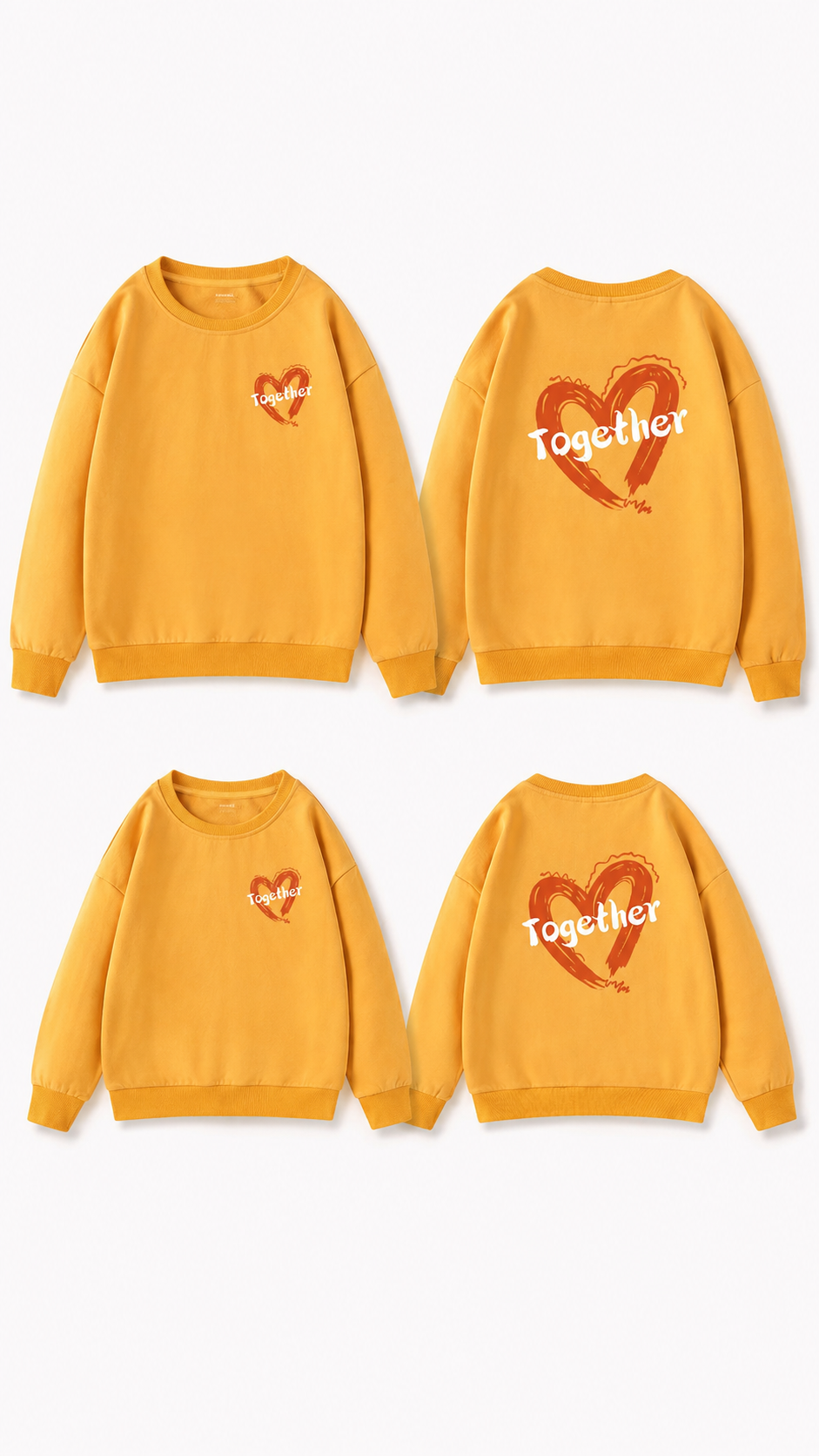 Passende Pullover für die Familie „Together Heart“ – Rundhalsausschnitt Tops