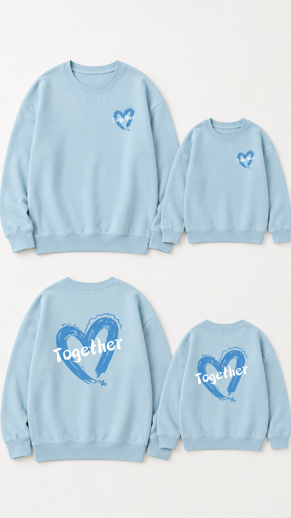 Passende Pullover für die Familie „Together Heart“ – Rundhalsausschnitt Tops