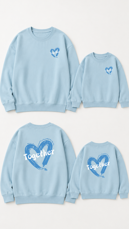 Passende Pullover für die Familie „Together Heart“ – Rundhalsausschnitt Tops
