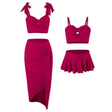 Chic Family Tides: Mother & Daughter Matching Two-Piece Swimsuit with Skirt - Vibrant & Versatile Swimwear Collection-dresslikemommy.com