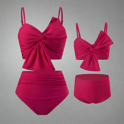 Chic Mother-Daughter Two-Piece Swimsuit - Family Matching Swimwear in Vibrant Colors-dresslikemommy.com