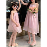 Elegant Chiffon Sleeveless Dress with Sequin Detail - Mother and Daughter Matching Outfits-dresslikemommy.com