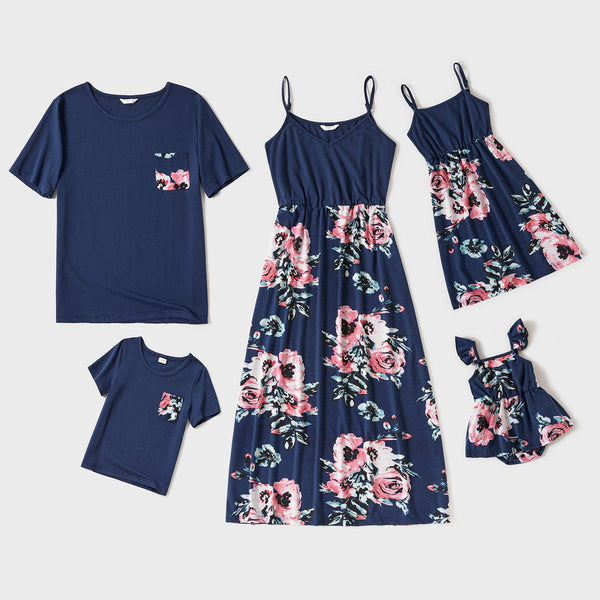 Family Matching Floral Dress Set - Mother Daughter Matching Outfits ...