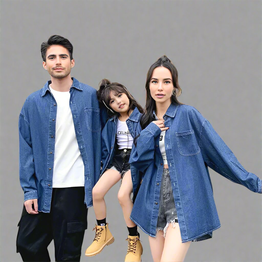 Family matching denim shirts online