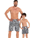 Father and Son Matching Swim Trunks - Bold Cow Print, Family Beachwear-dresslikemommy.com