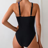 Mommy & Me" Vibrant Duo-Tone One-Piece Swimsuit with Ring Accent Family Matching Swimwear Collection-dresslikemommy.com