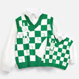 Mommy and Me Checkered Sweater Vest - Matching Family Outfits-Sweaters-dresslikemommy.com