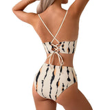 Mother & Daughter Matching Swim Set - Abstract Print Two-Piece High-Waisted Bikini with Wrap Skirt-dresslikemommy.com