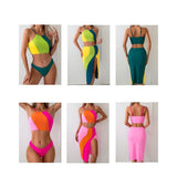 Mother & Daughter Vibrant Two-Piece Swimsuit Set with Flowing Skirt Matching Family Swimwear Collection-dresslikemommy.com