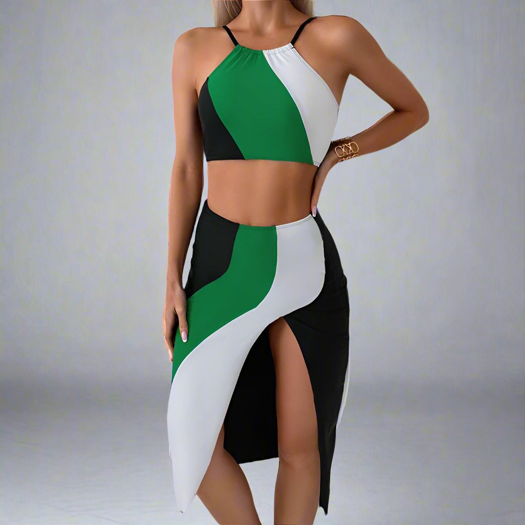 Alternate image of family matching bikini sets with color block