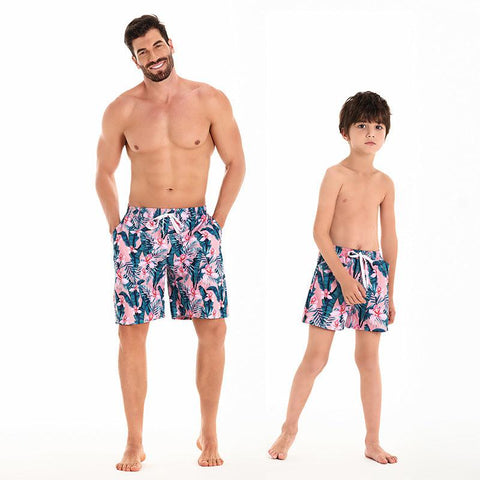 father-and-son-matching-swim-trunks-classic-paisley-pattern-in-blue