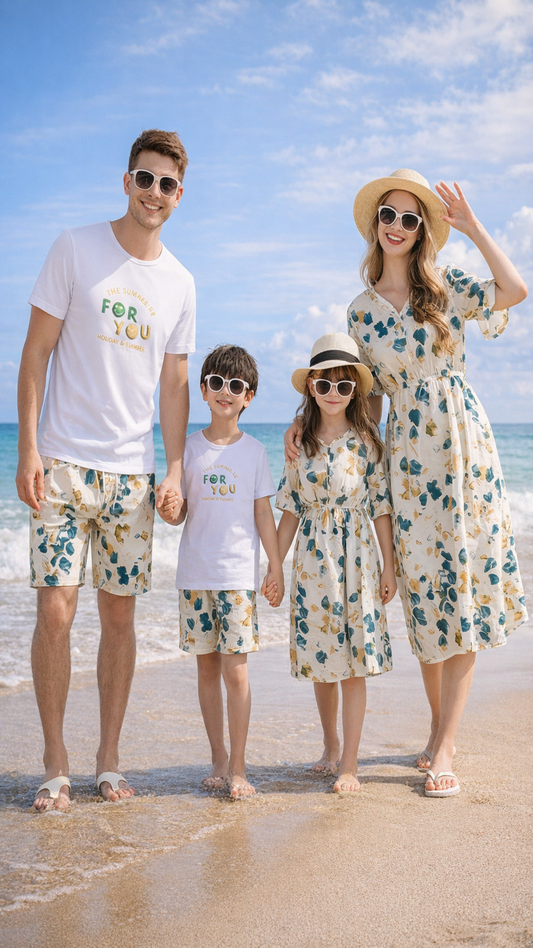 Product image of family matching matching sets with floral print - matching swimsuit for family