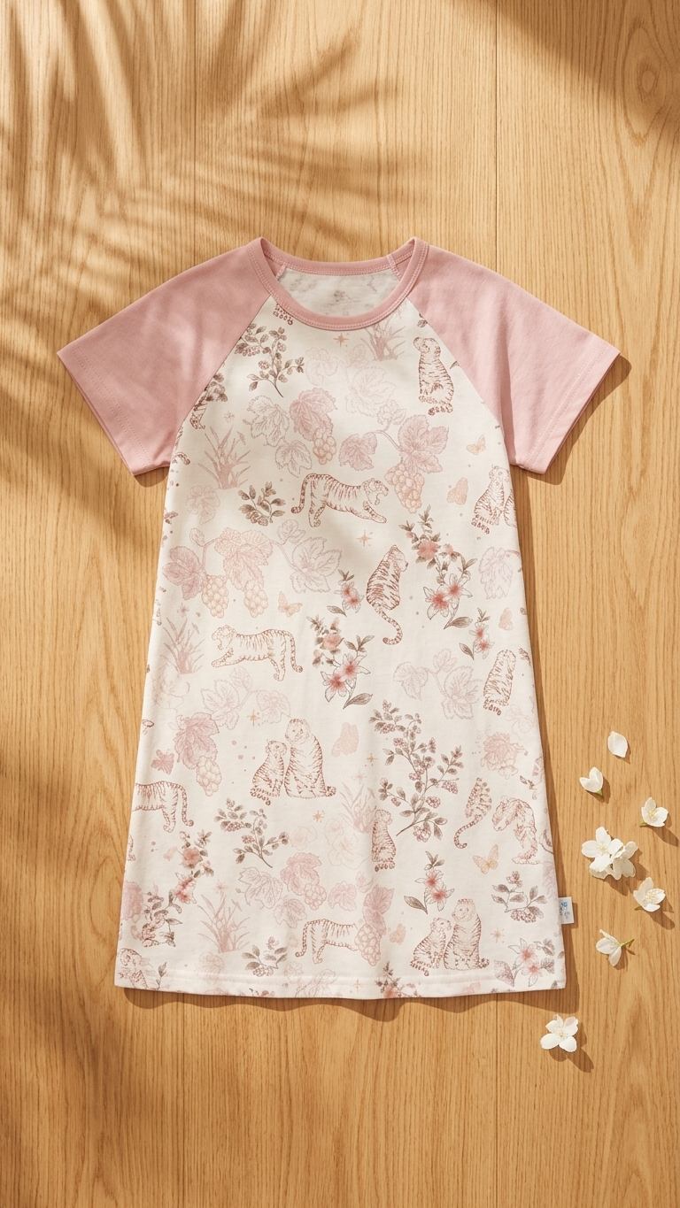 Grapevine Mommy and Me Pajamas — Short-Sleeve Set in Beige photo 4