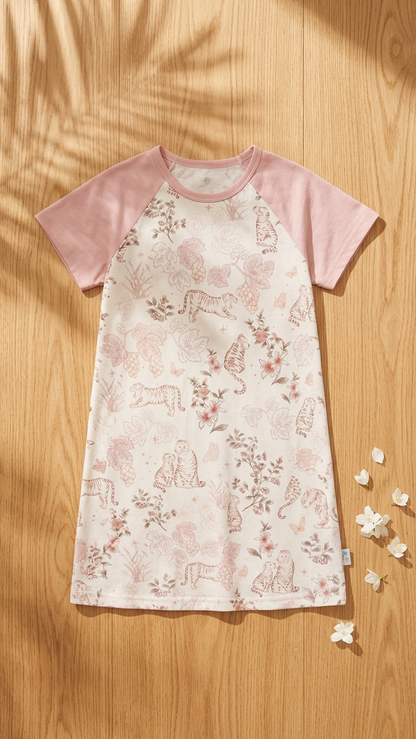 Grapevine Mommy and Me Pajamas — Short-Sleeve Set in Beige photo 4