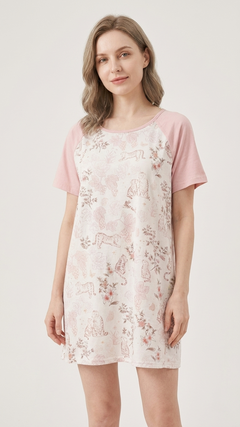 Grapevine Mommy and Me Pajamas — Short-Sleeve Set in Beige photo 5